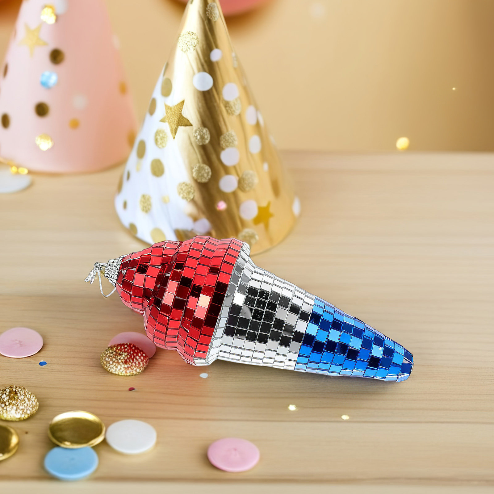 Disco Ball Mirror - ลูกบอลดิสโก้ไอศกรีม ของตกแต่งแขวน ลูกบอลมินิมิเรอร์ สำหรับงานปาร์ตี้ งานแต่งงาน วันเกิด