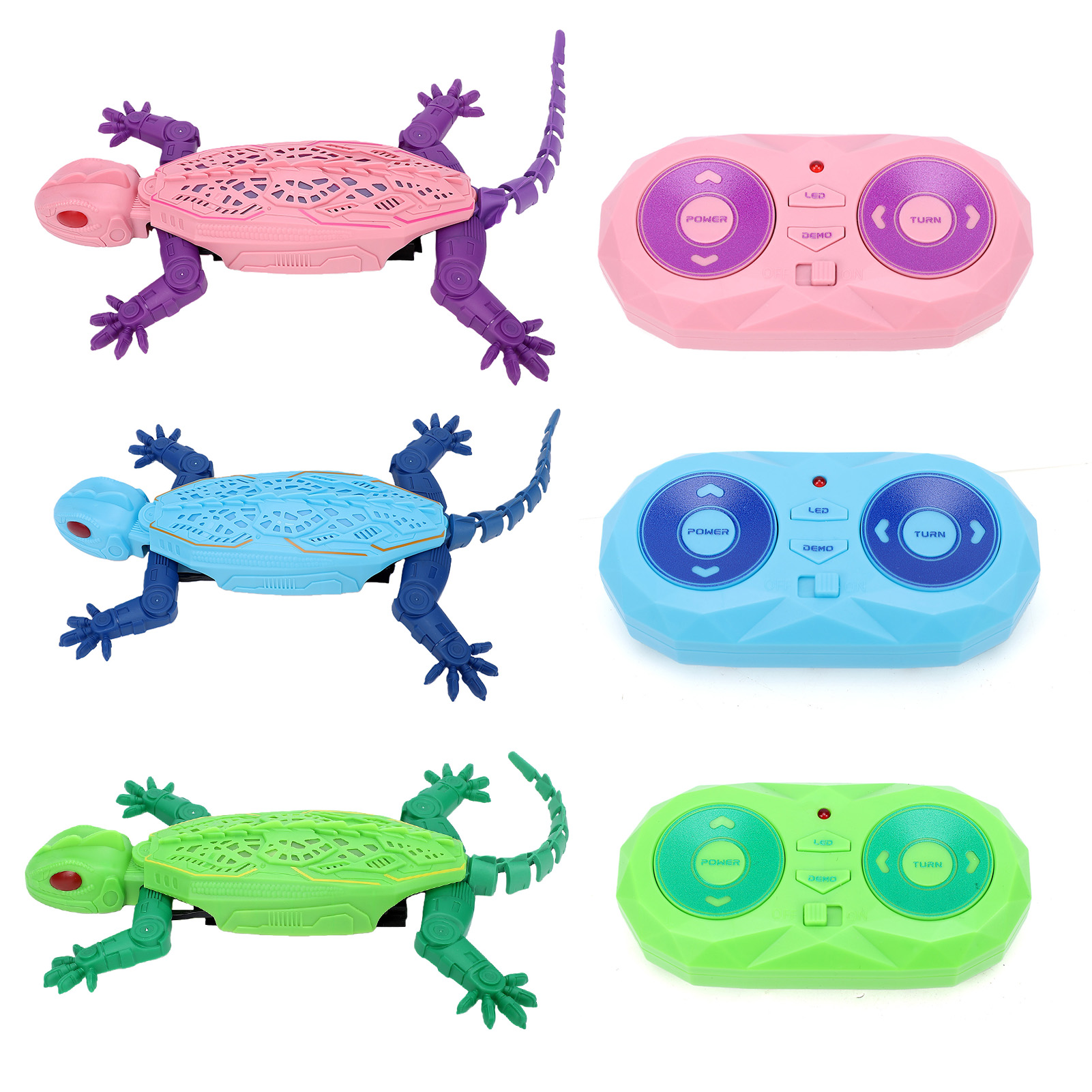 Gecko Lighting & Decor - รีโมทคอนโทรลกิ้งก่า, รถบังคับวิทยุ 2.4GHz ปีนผนังพร้อมไฟ LED, สัตว์ปีนป่ายแบบชาร์จไฟได้หลายโหมด