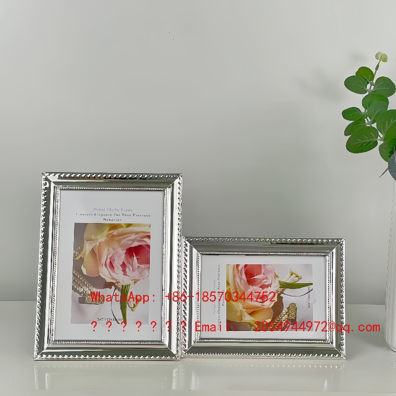 Lighting Decor Photos - กรอบรูปโลหะสีเงินสไตล์ยุโรปสุดหรูสำหรับตกแต่งโต๊ะ