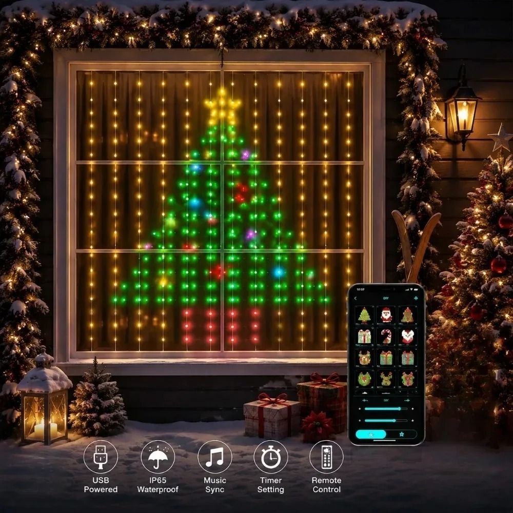 ไฟม่าน LED พิกเซล ควบคุมผ่านแอ - Lighting Decoration For Home บทวิจารณ์และราคา