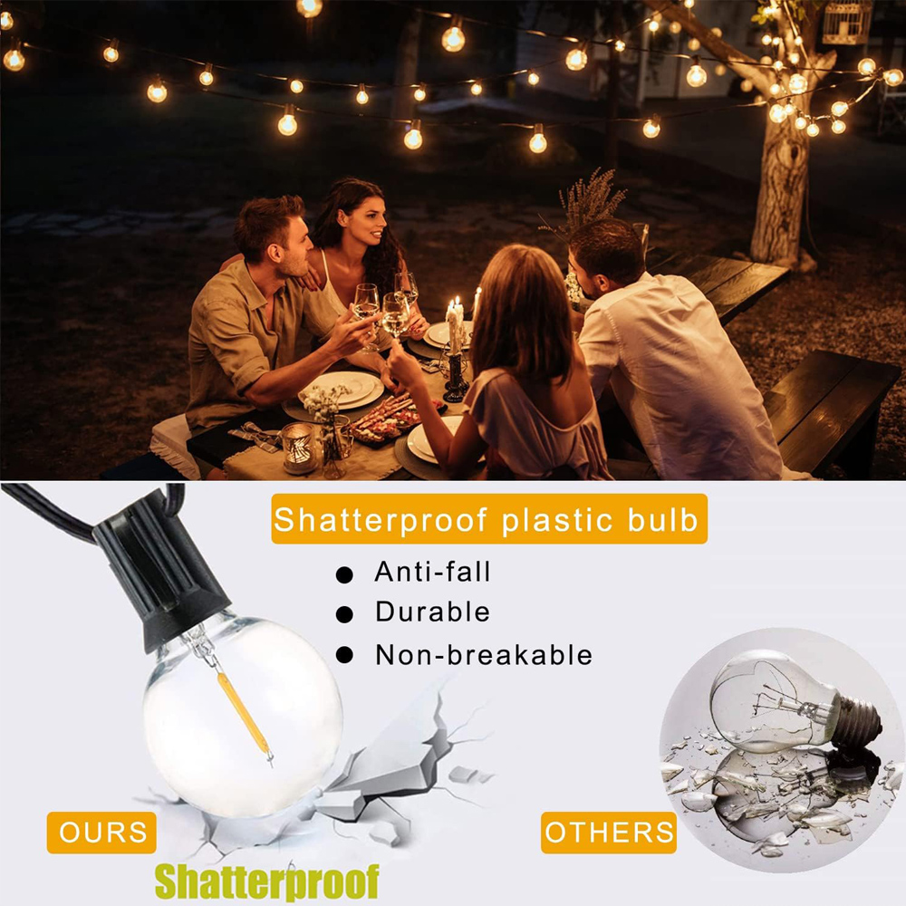 8M/15M G40 ไฟประดับทรงกลม 25 ห - String Light Outdoor บทวิจารณ์และราคา