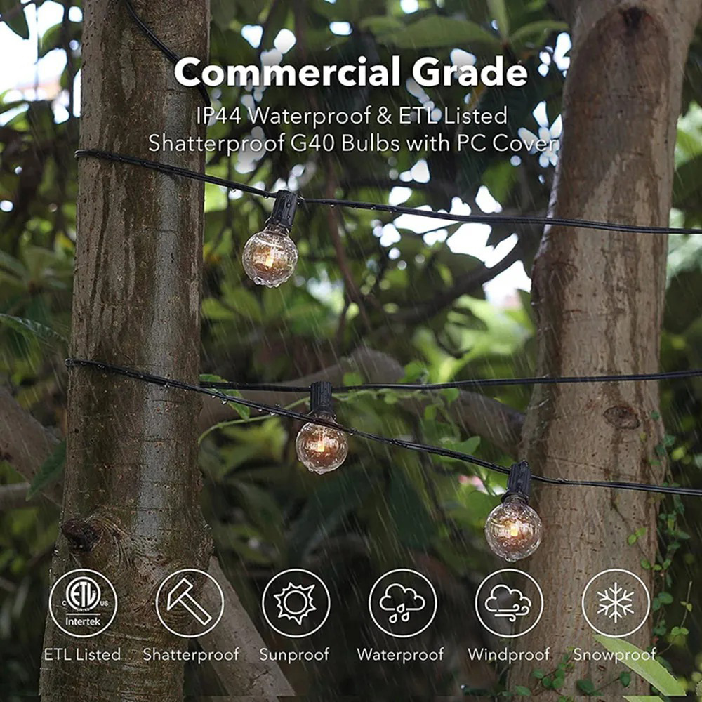 8M/15M G40 ไฟประดับทรงกลม 25 ห - String Light Outdoor บทวิจารณ์และราคา