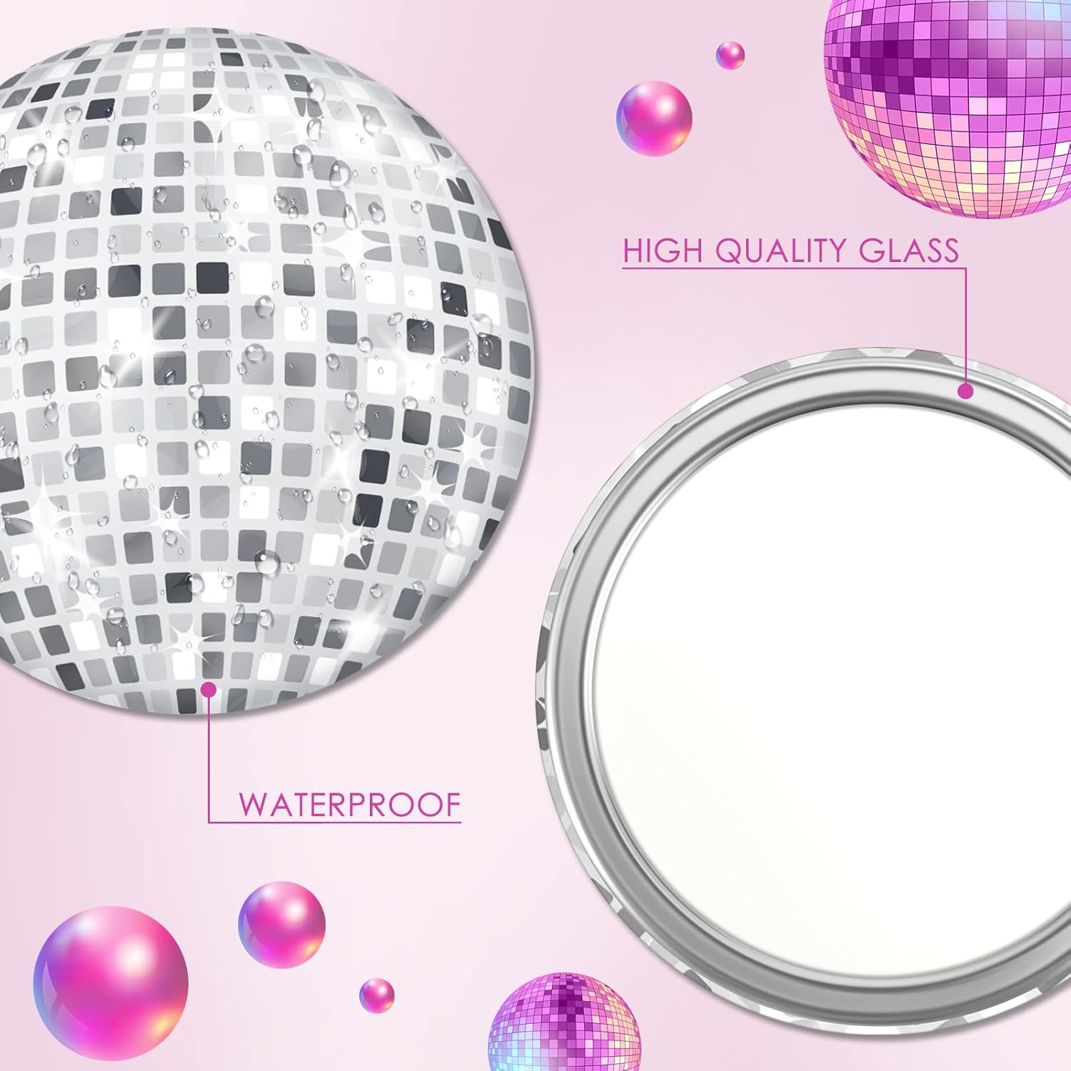 Disco Ball กระจกขนาดกะทัดรัด V - Disco Ball Mirror บทวิจารณ์และราคา