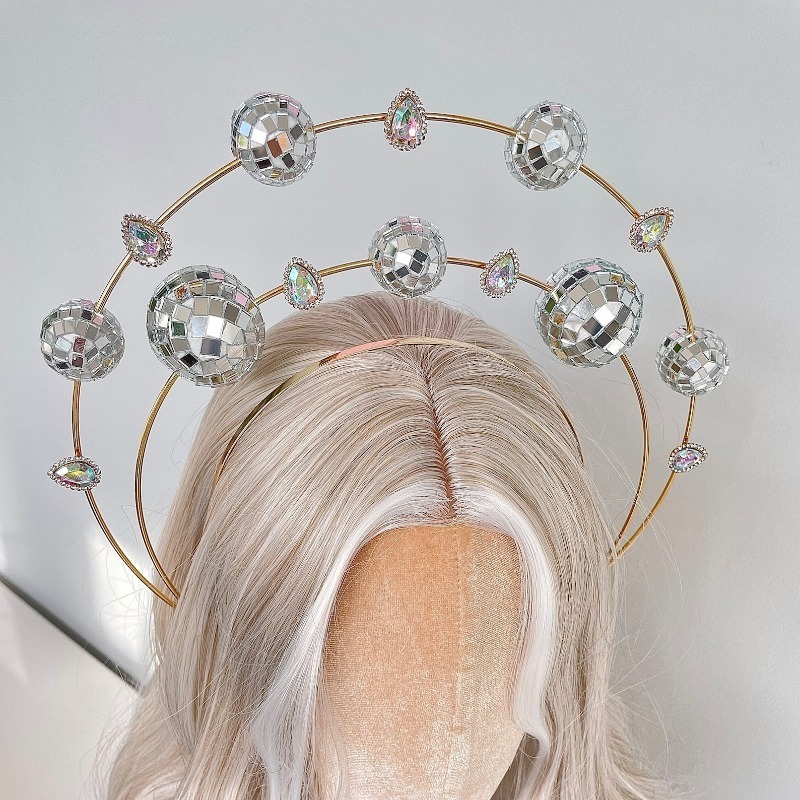 ที่คาดผมดิสโก้แบบวงแหวนคู่สีเง - Disco Ball Mirror บทวิจารณ์และราคา