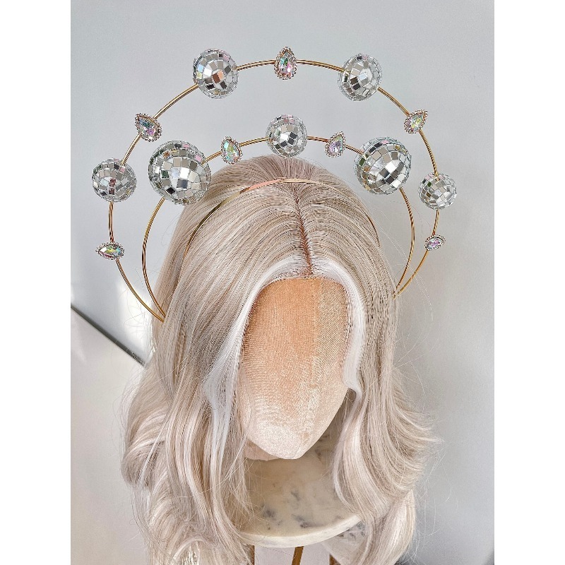 ที่คาดผมดิสโก้แบบวงแหวนคู่สีเง - Disco Ball Mirror บทวิจารณ์และราคา